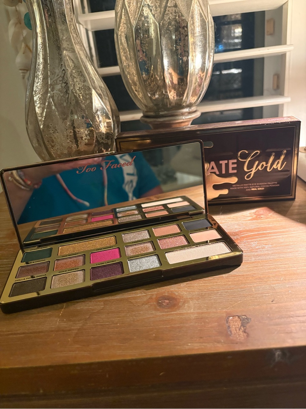 Too Faced Chocolate Gold Eyeshadow Palette — Gold, Green, Pink, Purple, Brown
